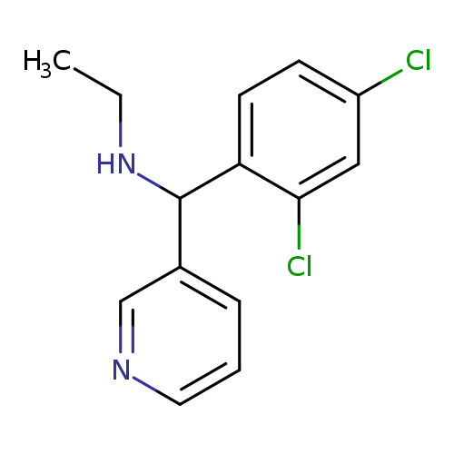 CCNC(c1ccc(cc1Cl)Cl)c1cccnc1