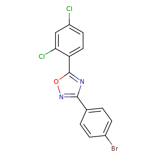 Brc1ccc(cc1)c1noc(n1)c1ccc(cc1Cl)Cl