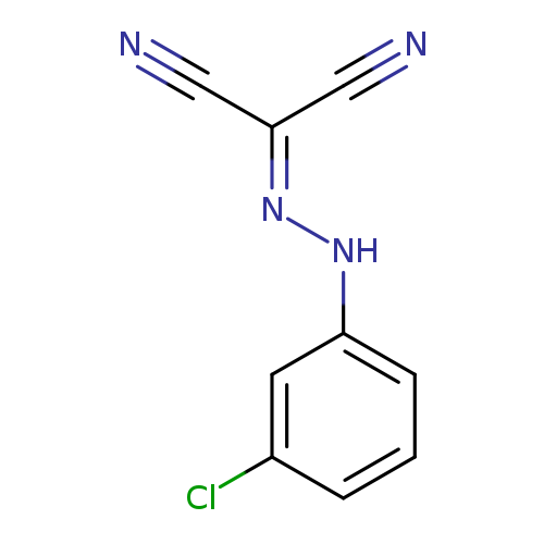 N#CC(=NNc1cccc(c1)Cl)C#N