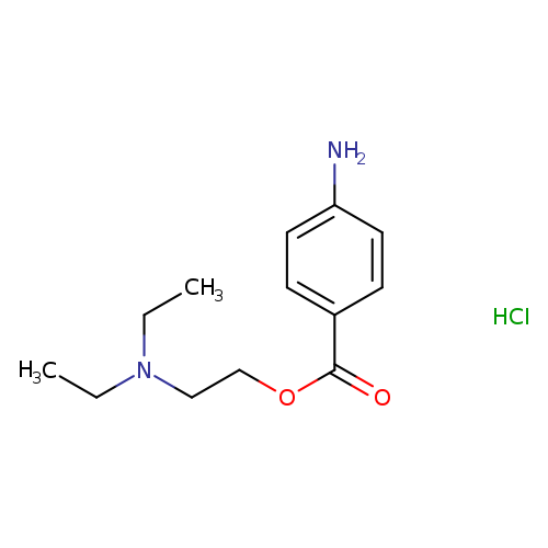 CCN(CCOC(=O)c1ccc(cc1)N)CC.Cl