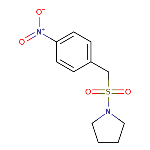O=S(=O)(N1CCCC1)Cc1ccc(cc1)[N+](=O)[O-]