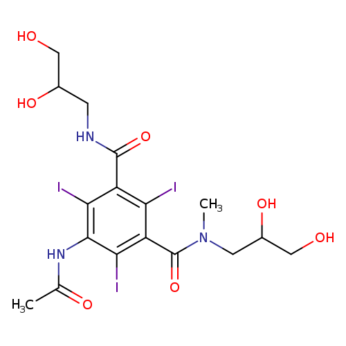 OCC(CNC(=O)c1c(I)c(C(=O)N(CC(CO)O)C)c(c(c1I)NC(=O)C)I)O