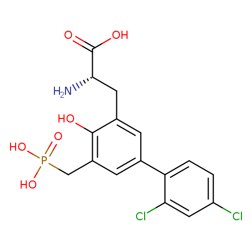 OC(=O)[C@H](Cc1cc(cc(c1O)CP(=O)(O)O)c1ccc(cc1Cl)Cl)N