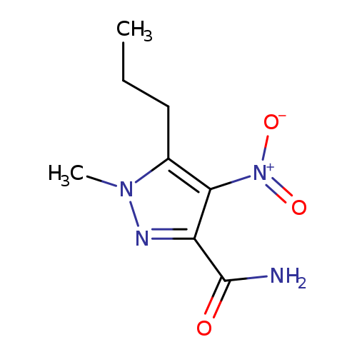 CCCc1n(C)nc(c1[N+](=O)[O-])C(=O)N