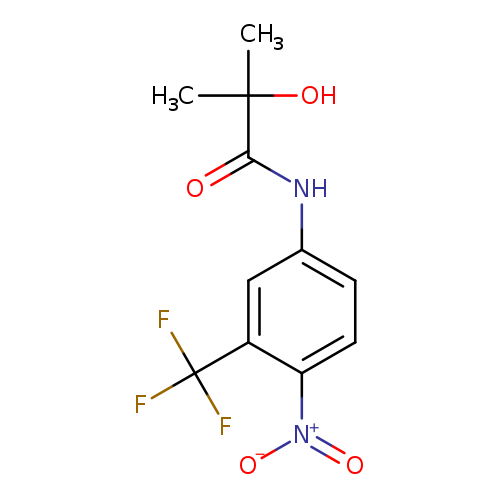 O=C(C(O)(C)C)Nc1ccc(c(c1)C(F)(F)F)[N+](=O)[O-]