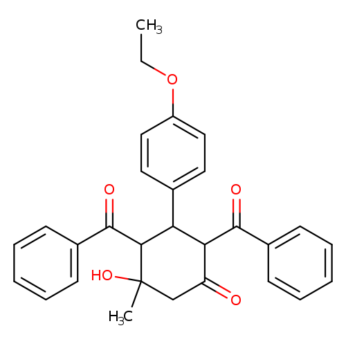 CCOc1ccc(cc1)C1C(C(=O)CC(C1C(=O)c1ccccc1)(C)O)C(=O)c1ccccc1