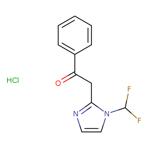 O=C(c1ccccc1)Cc1nccn1C(F)F.Cl