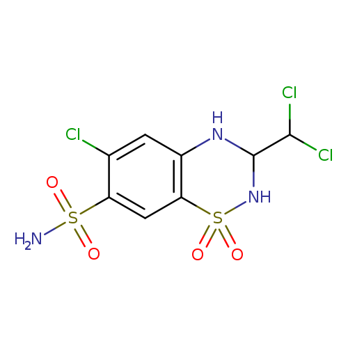 ClC(C1Nc2cc(Cl)c(cc2S(=O)(=O)N1)S(=O)(=O)N)Cl