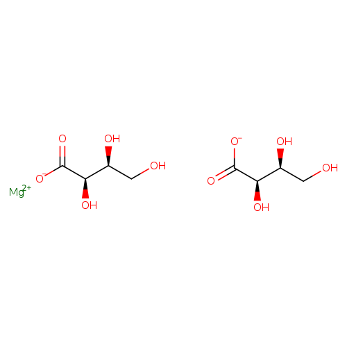 OC[C@@H]([C@H](C(=O)[O-])O)O.OC[C@@H]([C@H](C(=O)[O-])O)O.[Mg+2]