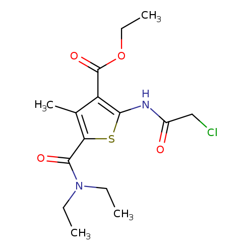 CCOC(=O)c1c(NC(=O)CCl)sc(c1C)C(=O)N(CC)CC