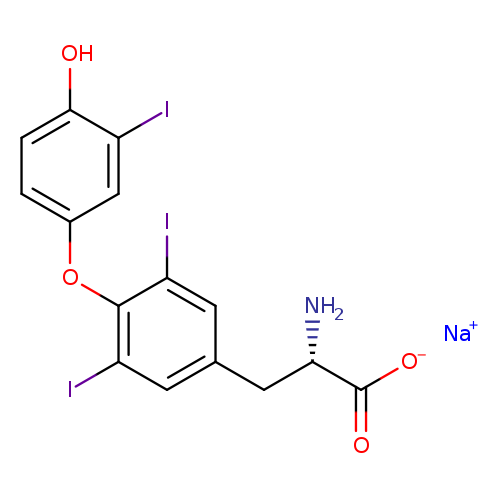 [O-]C(=O)[C@H](Cc1cc(I)c(c(c1)I)Oc1ccc(c(c1)I)O)N.[Na+]