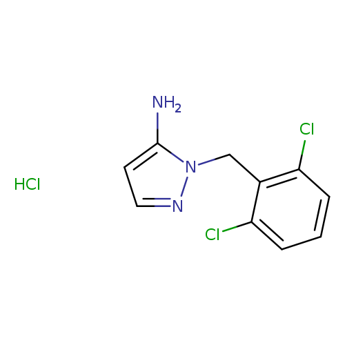 Clc1cccc(c1Cn1nccc1N)Cl.Cl