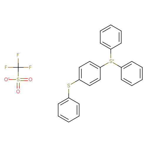 c1ccc(cc1)Sc1ccc(cc1)[S+](c1ccccc1)c1ccccc1.FC(S(=O)(=O)[O-])(F)F