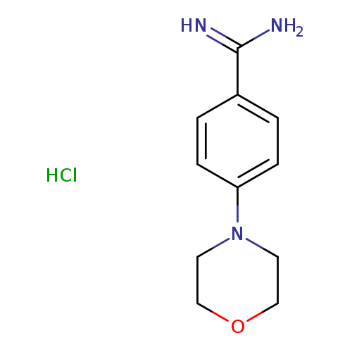 NC(=N)c1ccc(cc1)N1CCOCC1.Cl