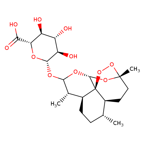 C[C@@H]1C(O[C@@H]2O[C@H](C(=O)O)[C@H]([C@@H]([C@H]2O)O)O)O[C@H]2[C@]34[C@H]1CC[C@H]([C@@H]4CC[C@](O2)(OO3)C)C