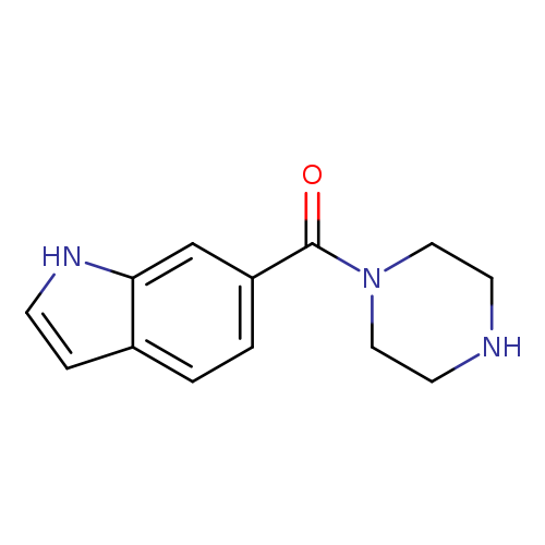 O=C(c1ccc2c(c1)[nH]cc2)N1CCNCC1