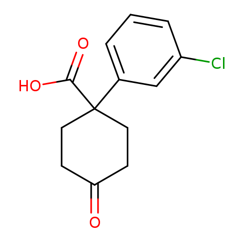 O=C1CCC(CC1)(C(=O)O)c1cccc(c1)Cl