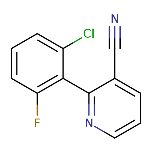 N#Cc1cccnc1c1c(F)cccc1Cl