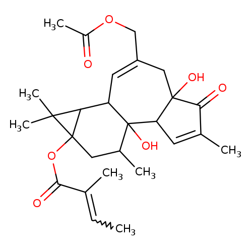 CC=C(C(=O)OC12CC(C)C3(C(C1C2(C)C)C=C(COC(=O)C)CC1(C3C=C(C1=O)C)O)O)C