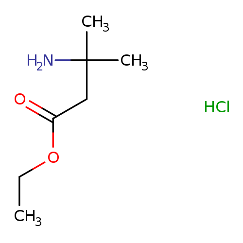 CCOC(=O)CC(N)(C)C.Cl