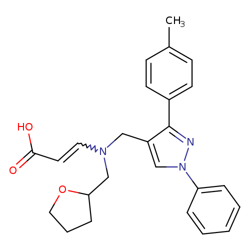 OC(=O)C=CN(Cc1cn(nc1c1ccc(cc1)C)c1ccccc1)CC1CCCO1