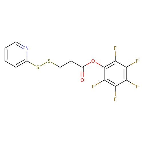 O=C(Oc1c(F)c(F)c(c(c1F)F)F)CCSSc1ccccn1