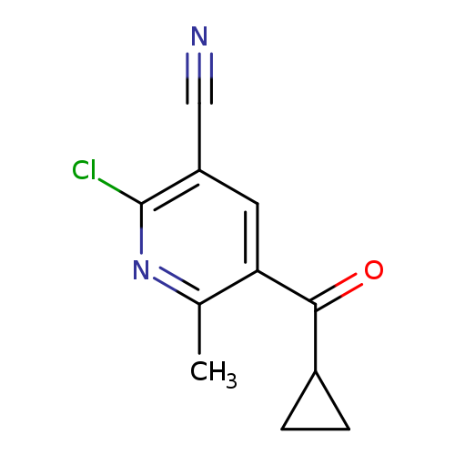 N#Cc1cc(c(nc1Cl)C)C(=O)C1CC1