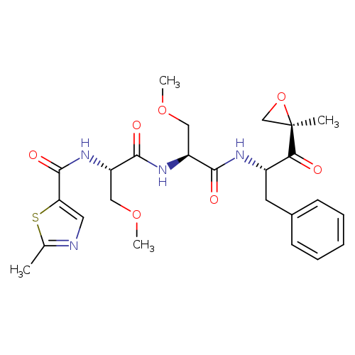 COC[C@@H](C(=O)N[C@H](C(=O)[C@]1(C)OC1)Cc1ccccc1)NC(=O)[C@@H](NC(=O)c1cnc(s1)C)COC
