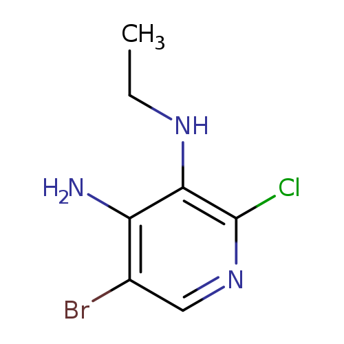 CCNc1c(Cl)ncc(c1N)Br