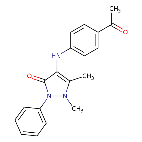 CC(=O)c1ccc(cc1)Nc1c(C)n(n(c1=O)c1ccccc1)C