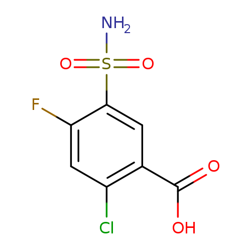 OC(=O)c1cc(c(cc1Cl)F)S(=O)(=O)N