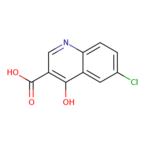 Clc1ccc2c(c1)c(O)c(cn2)C(=O)O