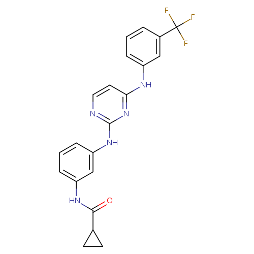 O=C(C1CC1)Nc1cccc(c1)Nc1nccc(n1)Nc1cccc(c1)C(F)(F)F