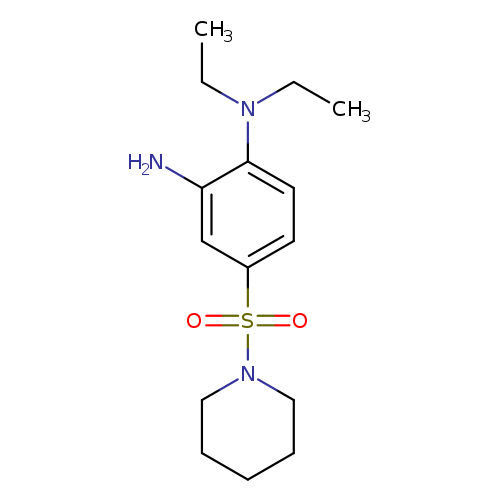 CCN(c1ccc(cc1N)S(=O)(=O)N1CCCCC1)CC