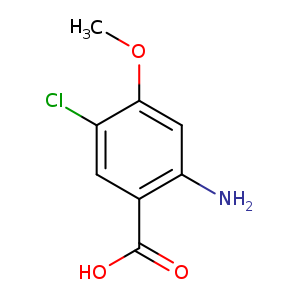 COc1cc(N)c(cc1Cl)C(=O)O