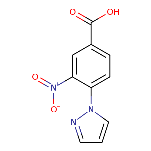 [O-][N+](=O)c1cc(ccc1n1cccn1)C(=O)O