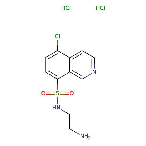 NCCNS(=O)(=O)c1ccc(c2c1cncc2)Cl.Cl.Cl