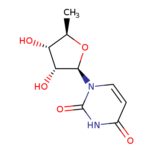 C[C@H]1O[C@H]([C@@H]([C@@H]1O)O)n1ccc(=O)[nH]c1=O