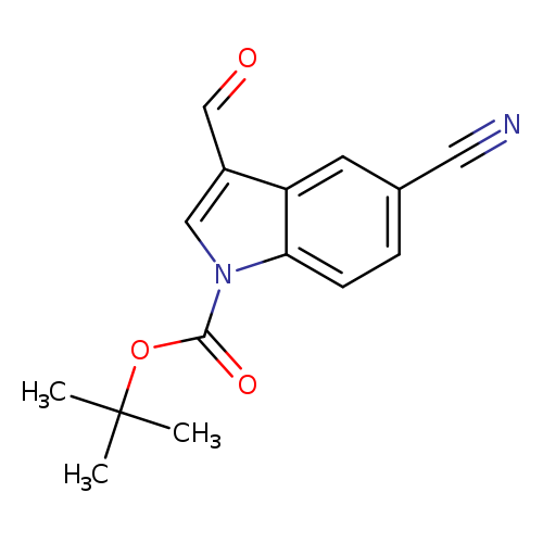 O=Cc1cn(c2c1cc(C#N)cc2)C(=O)OC(C)(C)C