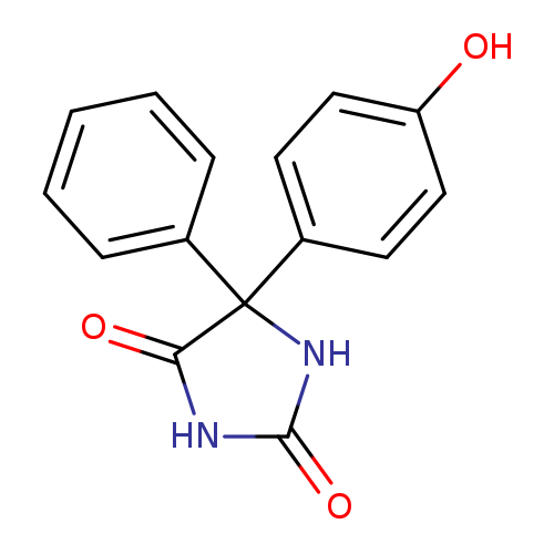 O=C1NC(=O)C(N1)(c1ccc(cc1)O)c1ccccc1