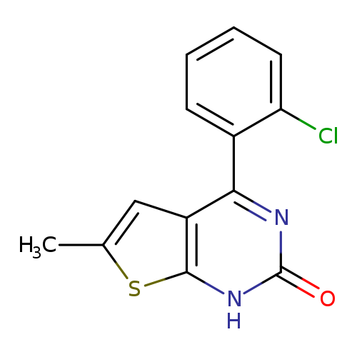 Cc1sc2c(c1)c(nc(=O)[nH]2)c1ccccc1Cl