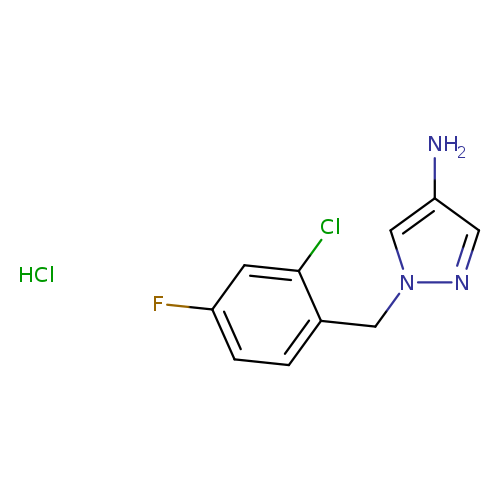 Fc1ccc(c(c1)Cl)Cn1ncc(c1)N.Cl
