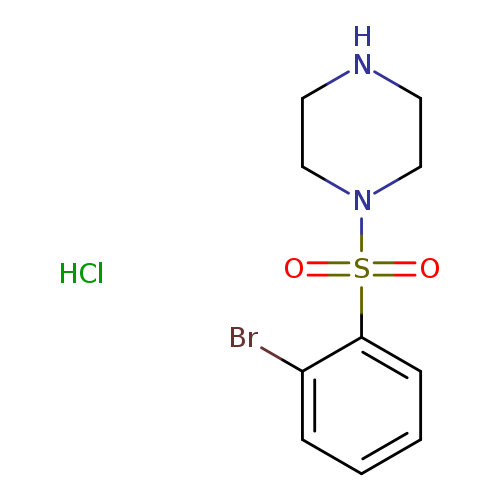 Brc1ccccc1S(=O)(=O)N1CCNCC1.Cl