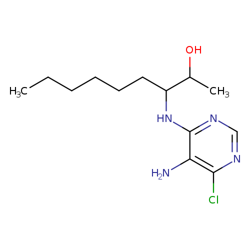 CC(C(Nc1ncnc(c1N)Cl)CCCCCC)O