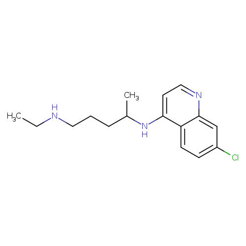 CCNCCCC(Nc1ccnc2c1ccc(c2)Cl)C