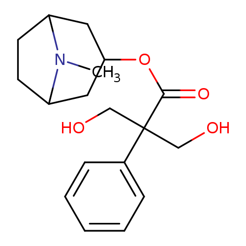 OCC(c1ccccc1)(C(=O)OC1CC2CCC(C1)N2C)CO