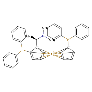CN([C@@H]([C-]12[CH]3=[CH]4[Fe+2]5678913([C]2(=[CH]45)P(c1ccccc1)c1ccccc1)[C-]1(P(c2ccccc2)c2ccccc2)[CH]6=[CH]8[CH]9=[CH]71)C)C