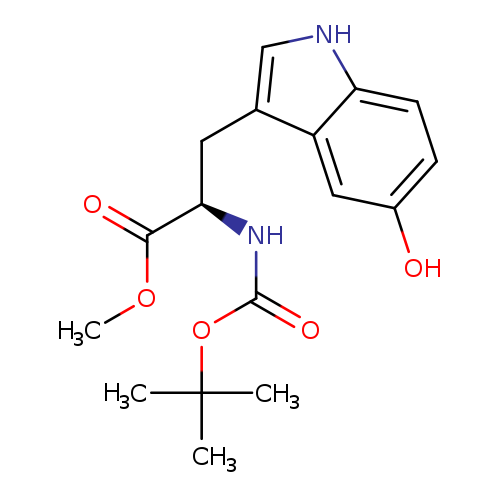 COC(=O)[C@@H](Cc1c[nH]c2c1cc(O)cc2)NC(=O)OC(C)(C)C