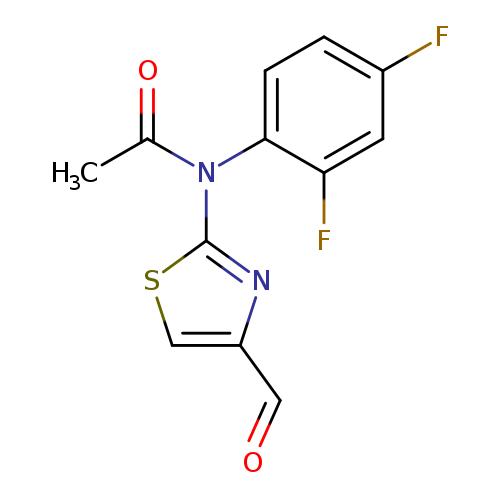 O=Cc1csc(n1)N(c1ccc(cc1F)F)C(=O)C