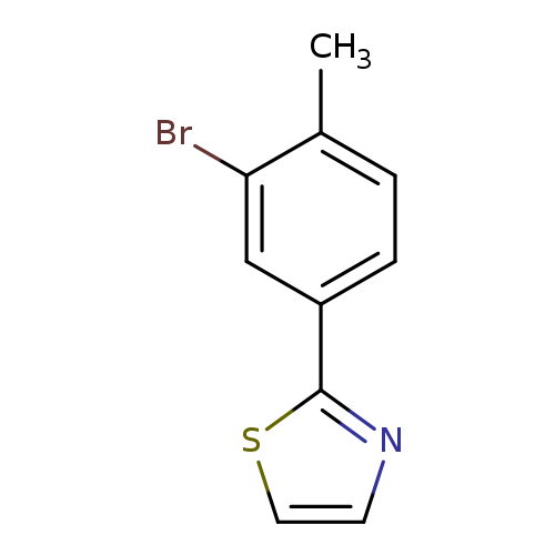 Cc1ccc(cc1Br)c1nccs1